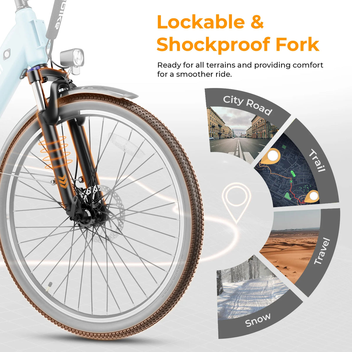 500W Electric City Cruiser Bicycle with 36V 13Ah Removable Battery T529680