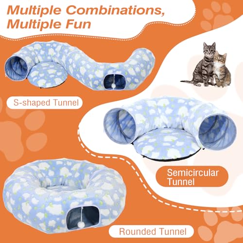 Christmas Cat Tunnel with 2 Interactive Balls F947