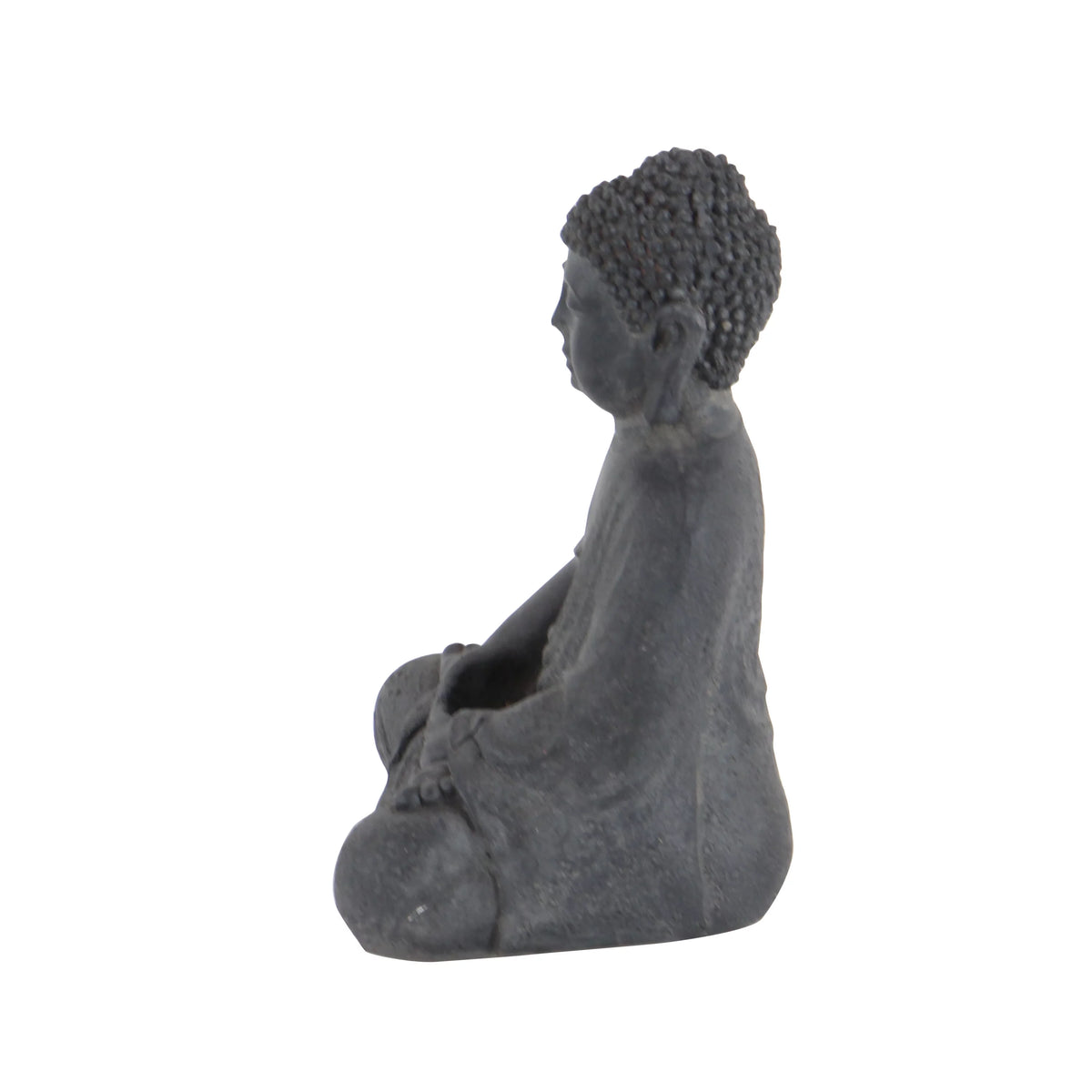 8" x 12" Gray Ceramic Meditating Buddha Sculpture E43844