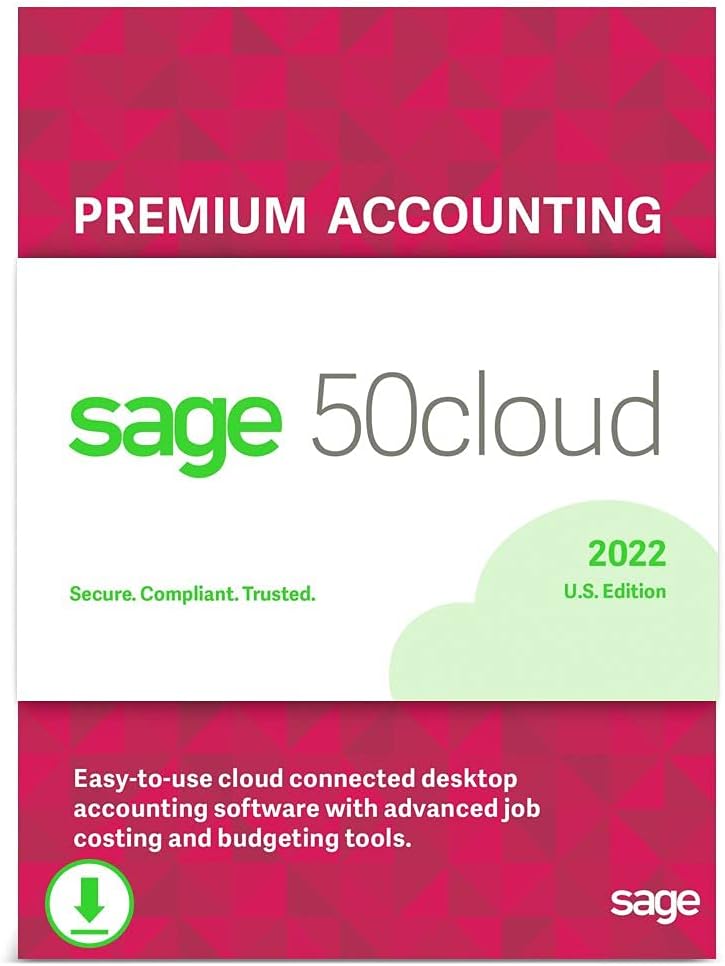 Sage 50cloud Pro Accounting 2022 U.S. One Year Subscription Personal Accounting Software F668