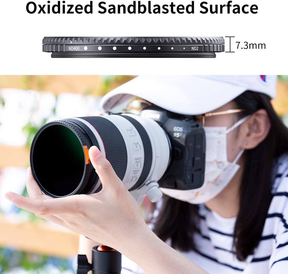 72mm Variable ND Filter ND2-ND400 with Multi-Layer Coatings AGC Glass K456