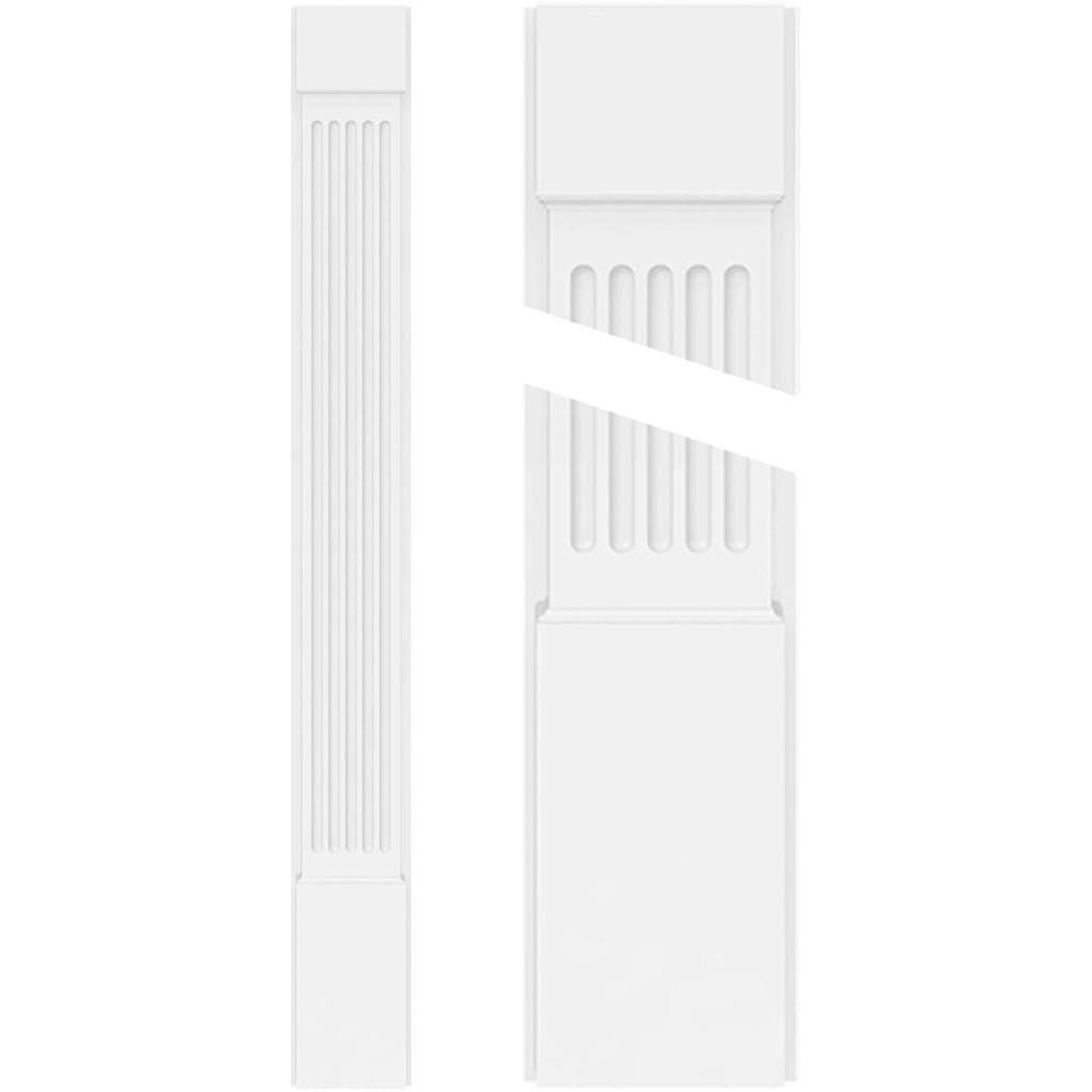 Fluted PVC Pilaster with Capital and Base (Pair) L7242