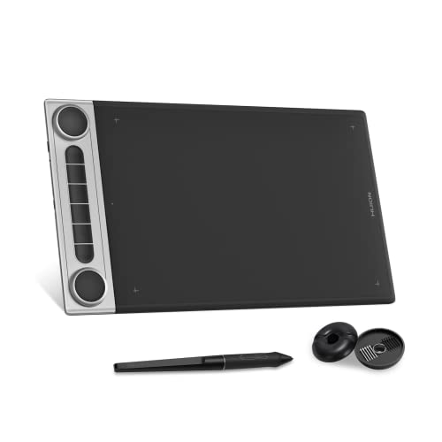 Bluetooth Wireless Graphics Drawing Tablet with Dual Dials Battery-Free Stylus N505936