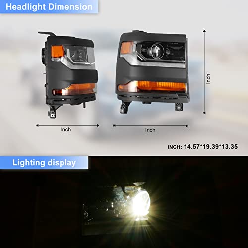 Chrome Projector Headlight Assembly with LED Sequential Turn Signal 1 Pair K889