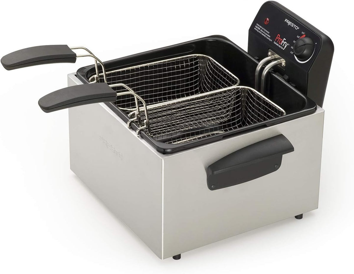 Stainless Steel Dual Basket Deep Fryer Y26192