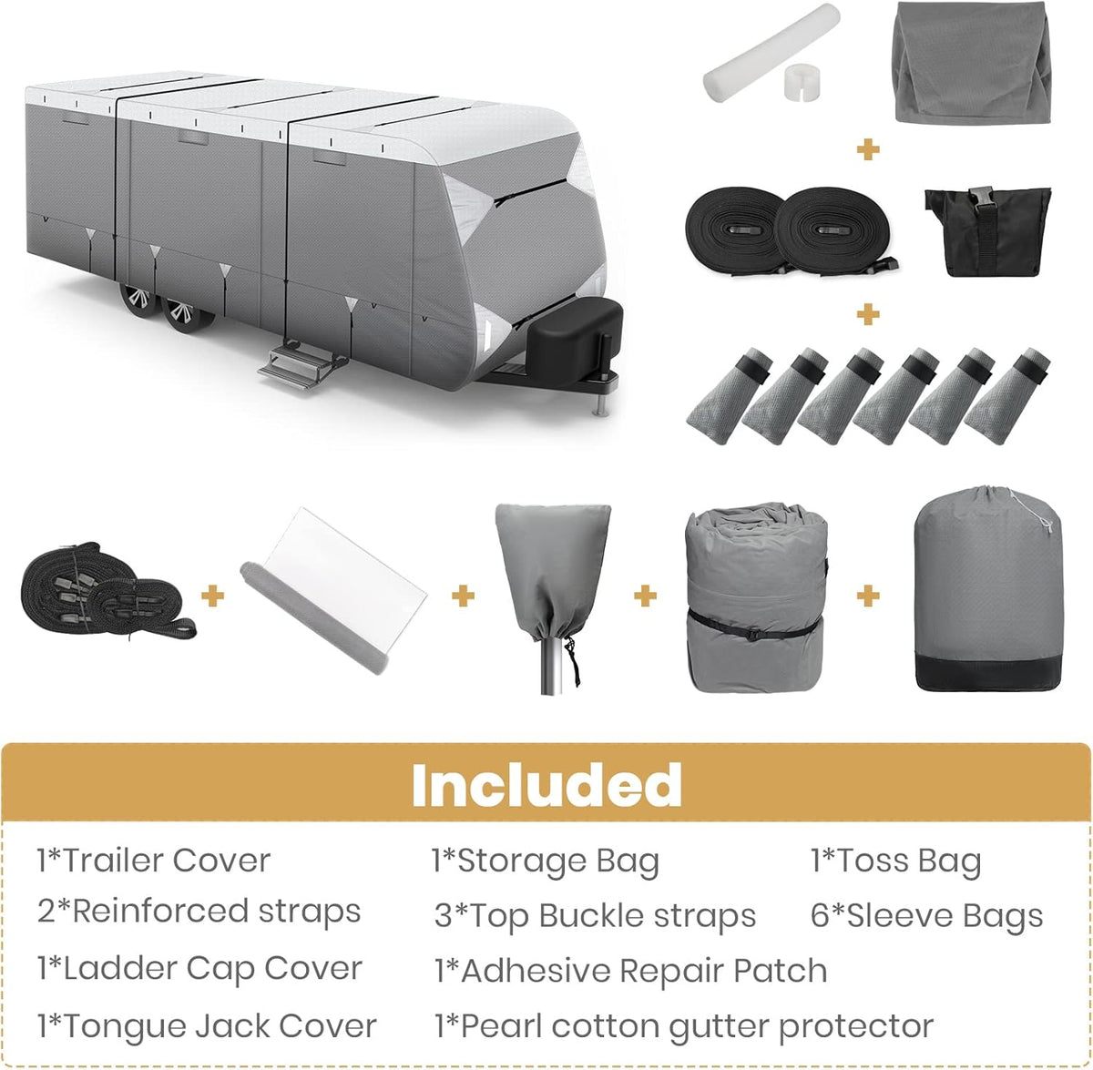 Waterproof Travel Trailer RV Cover with Cotton Lining G1732