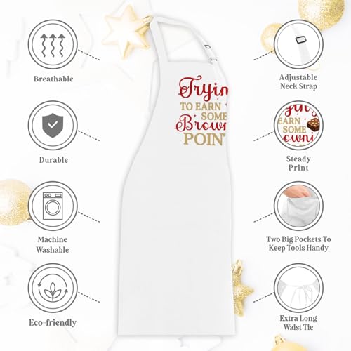 Red Christmas Baking Apron with 2 Pockets D5537