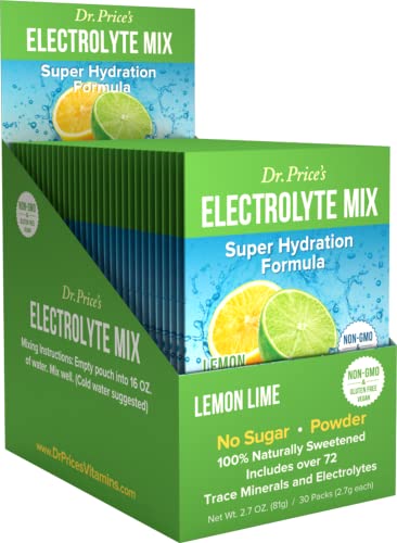 Electrolytes Powder Packets No Sugar Hydration 30 Packets Lemon-Lime S688117