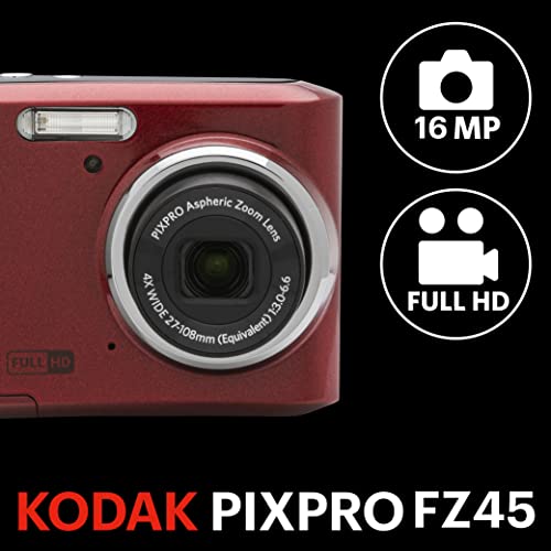 16MP Digital Camera with 4X Optical Zoom 27mm Wide Angle and 2.7" LCD Screen (Black) Z133