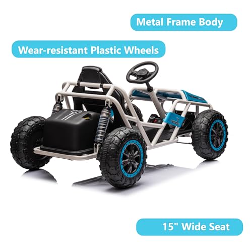 Blue Electric Go Kart with Metal Frame S73322