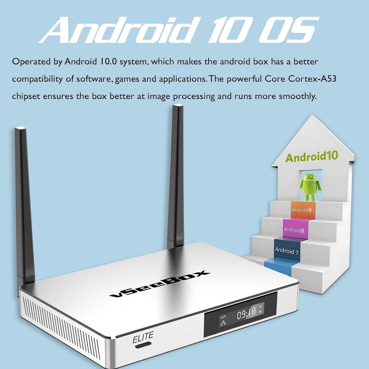 6K Android 10 4GB RAM 128GB Storage Streaming Box with Voice Control Remote D88346