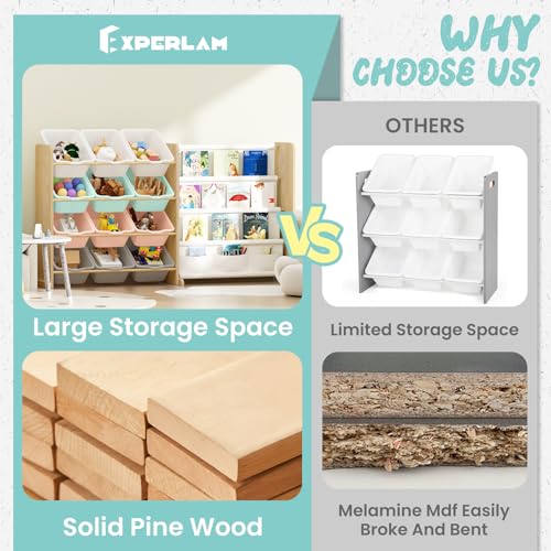 White 12 Bin Toy Storage Organizer with Bookshelf G82412