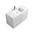 40 in. Wall Mount High Gloss White Bathroom Vanity B881498