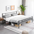 King Metal Slatted Bed Frame with Headboard & Footboard Y15243
