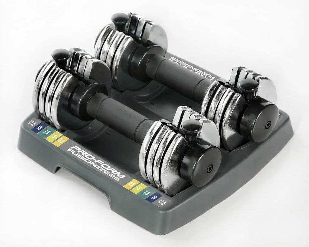 12.5 lb. Adjustable Dumbbell Set with Storage Tray Q131846