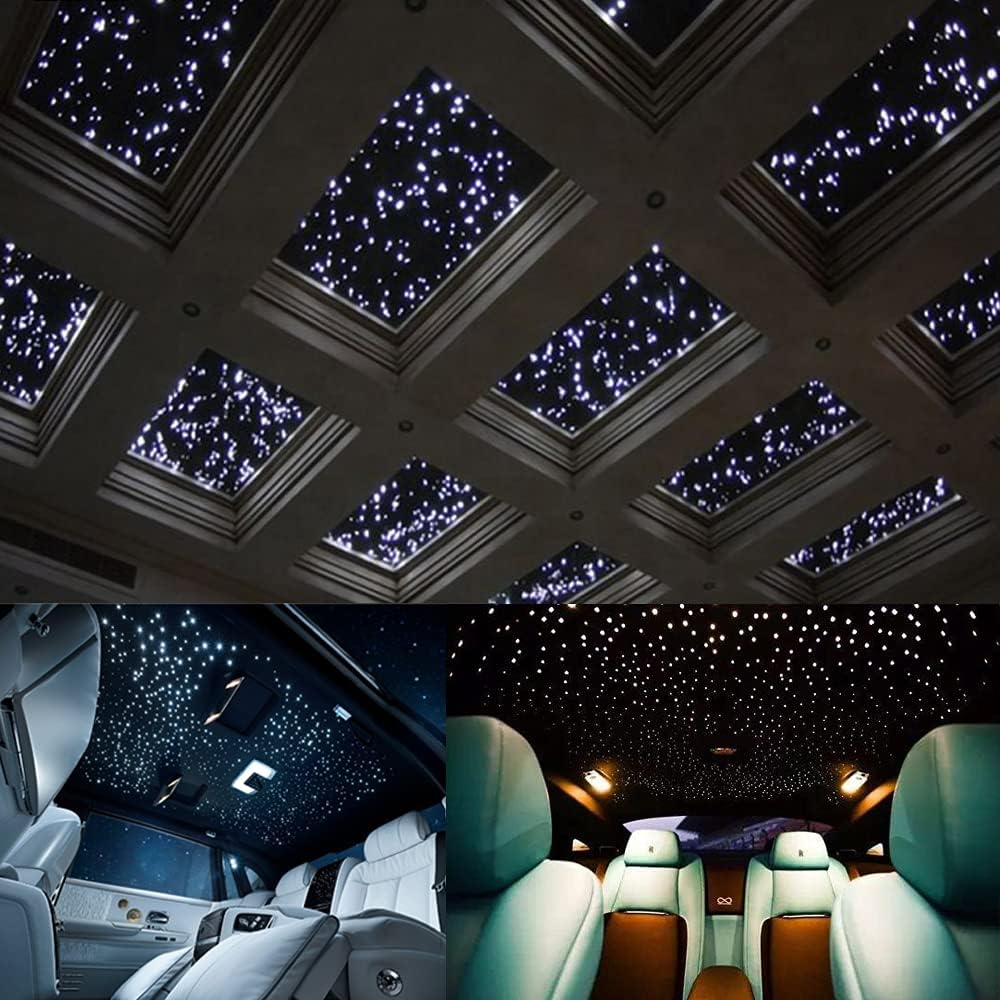 32W RGBW Fiber Optic Lights Kit Star Ceiling Sky Light 16.4ft/5m 1330pcs Mixed Fibers K14764