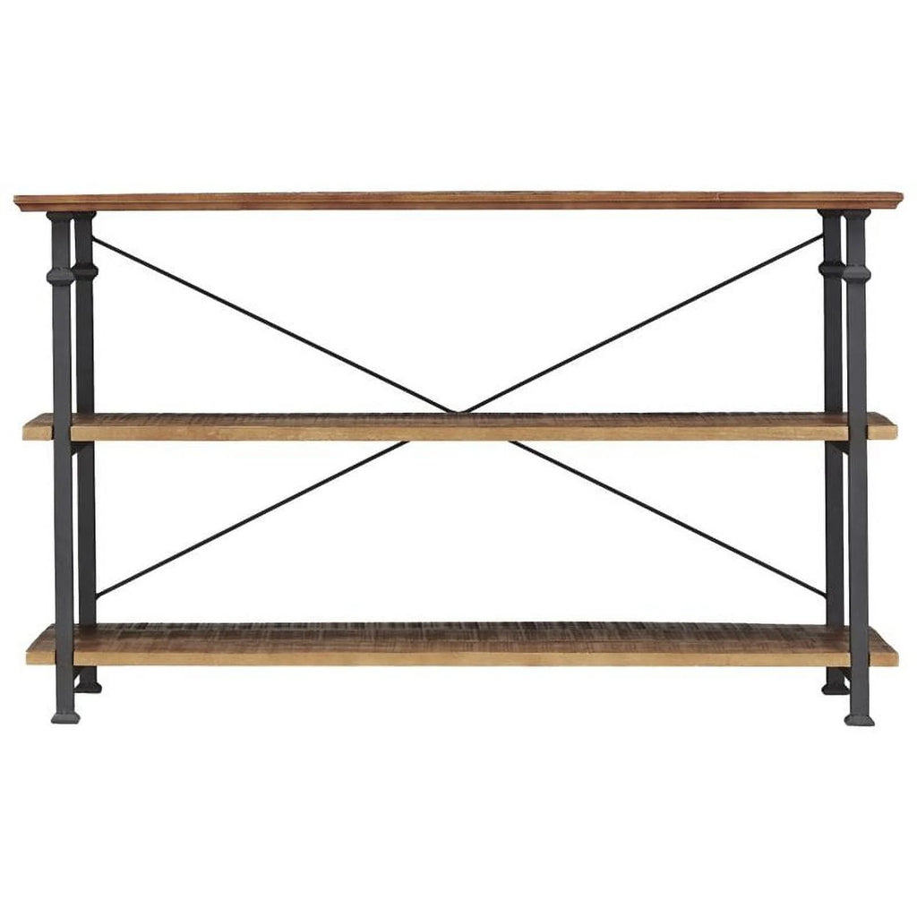 Black Wood Metal Sofa Table TV Stand Console Unit S154