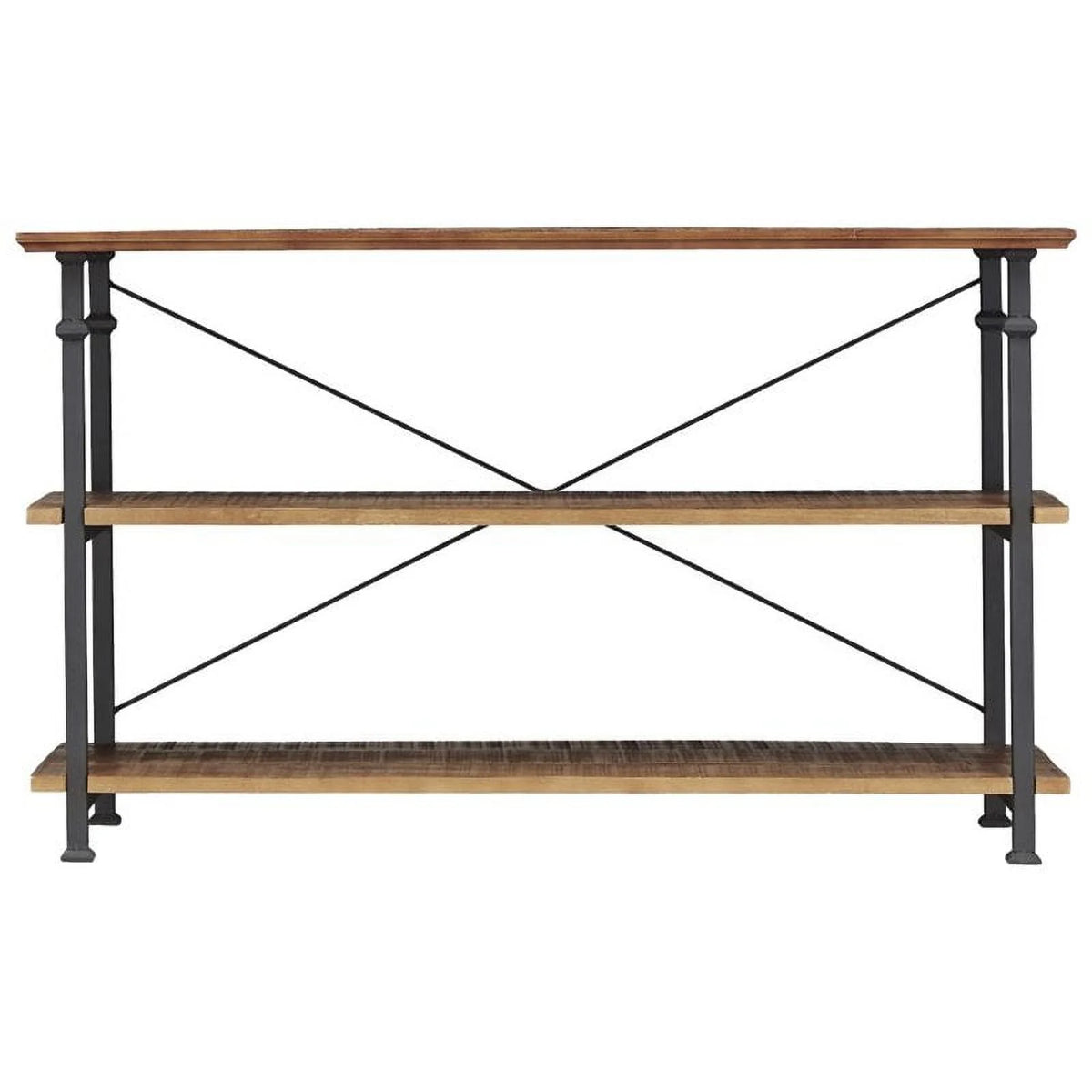 Black Wood Metal Sofa Table TV Stand Console Unit S154