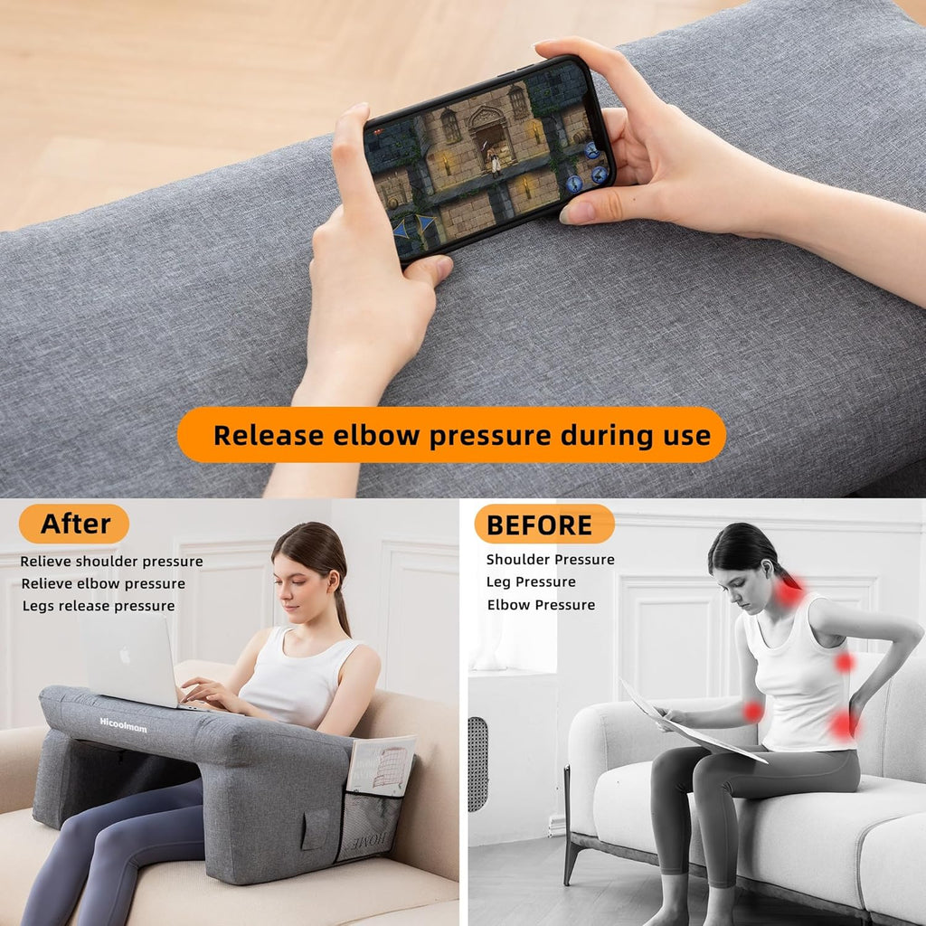Inflatable Bed Rest Pillow with Lap Desk G1472