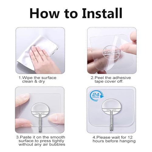 Heavy Duty Self Adhesive Waterproof Hooks 12 Pack D26537