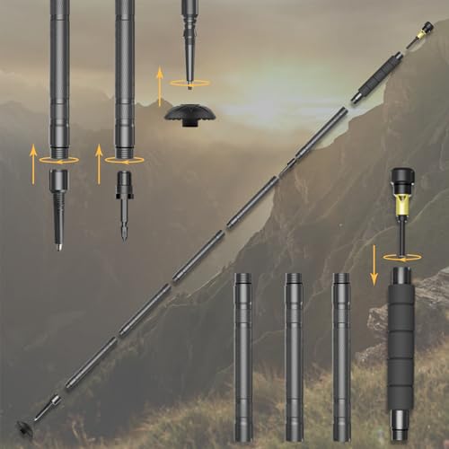 Collapsible Hiking Stick Trekking Pole with Compasse, Whistle (1 Stick) E2400