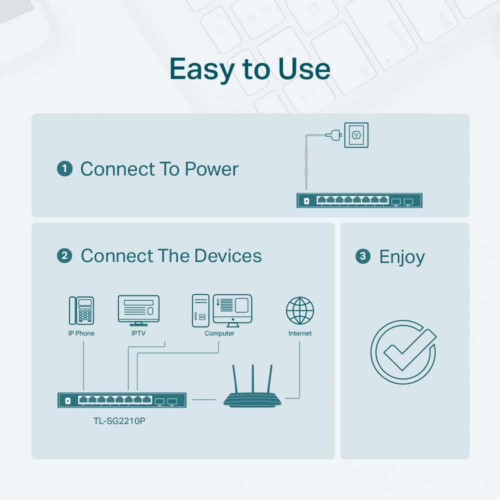 8 Port Gigabit Smart Managed PoE Switch with 2 SFP Slots O902654