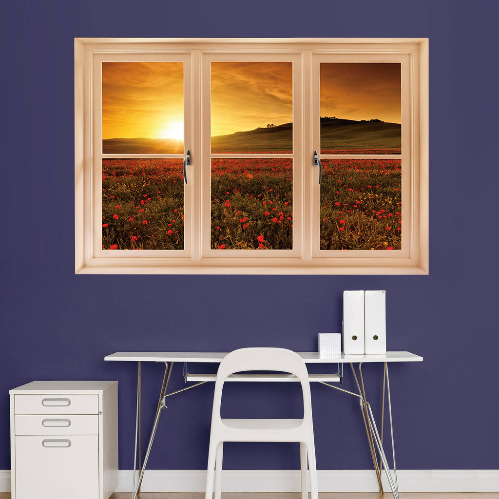 Poppy Field at Sunset Wall Decal S53551