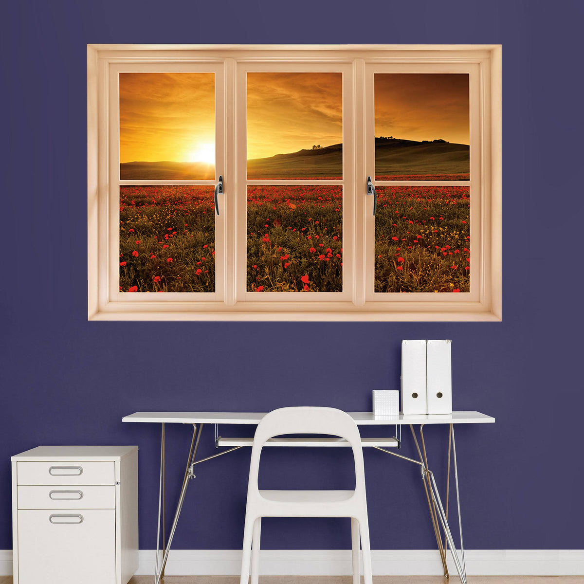 Poppy Field at Sunset Wall Decal S53551