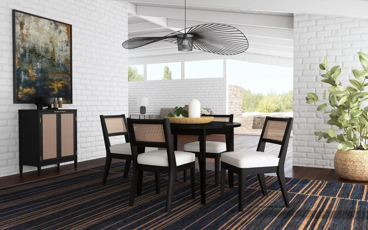 Black Round Wood Dining Table M268