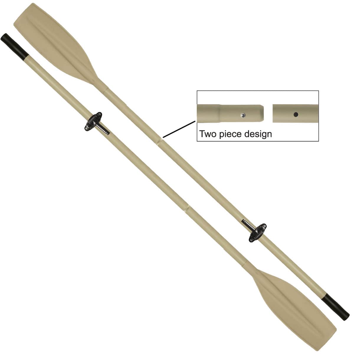 Heavy Duty Aluminum Oars, Split Shaft, 2 Piece, Pair F355325