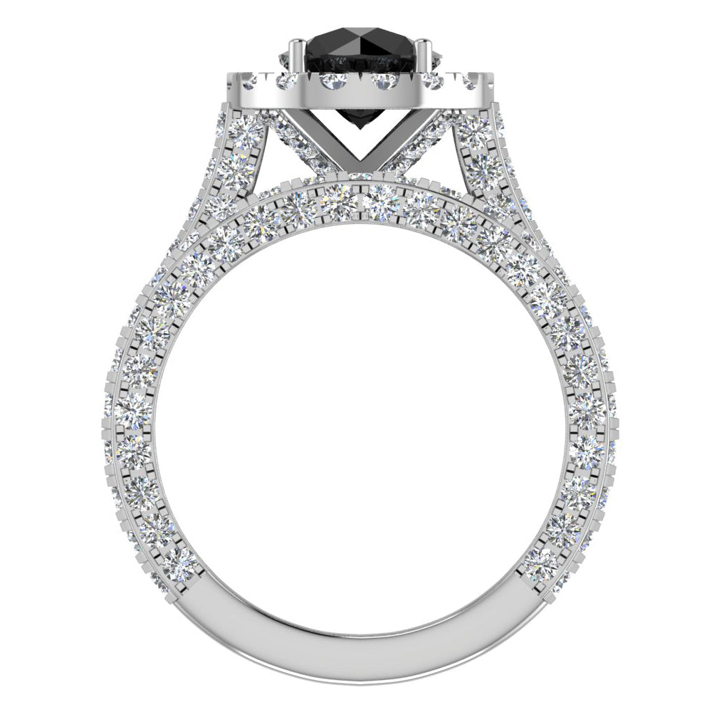 18K White Gold Halo Wedding Ring Set 5.15 Carat I20443