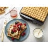 4 Slice Stainless Steel Belgian Waffle Maker with Removable Plates W183370