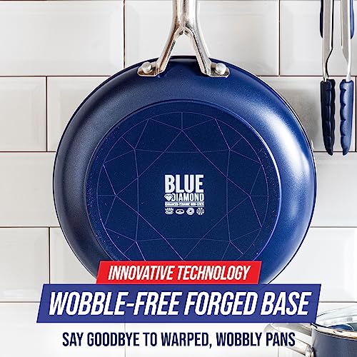 Blue Diamond 9.5" and 11" Nonstick Ceramic Frying Pan Skillet Set Z221395