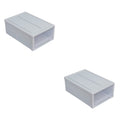 2 pcs Stackable Transparent Storage Box Drawer-type Clothes Shoes Organizer Y788