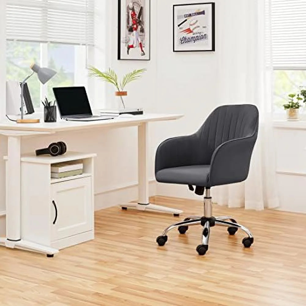 Faux Leather Height Adjustable Swivel Office Chair with Arms K2667