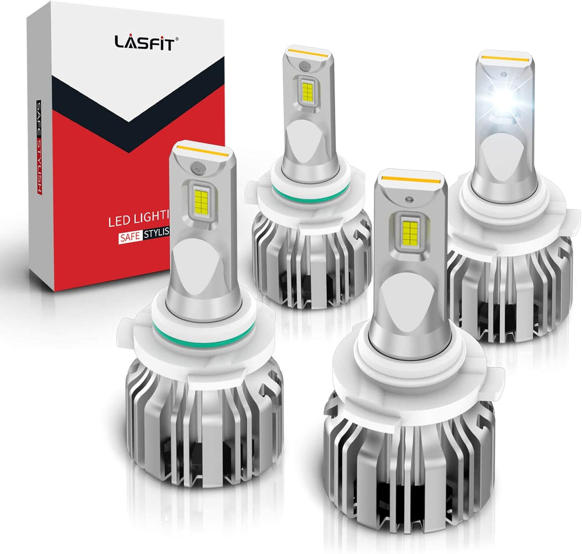 9005 9006 LED Bulbs Combo 10000 Lumens HB3 HB4 6000K Cool White Pack of 4 K77355