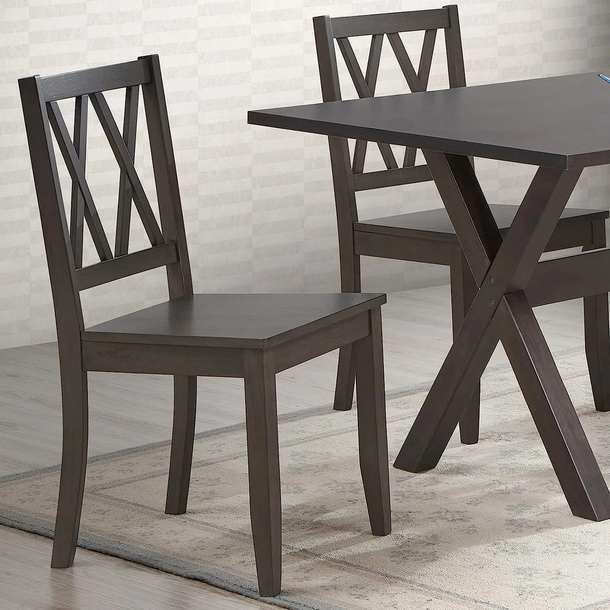 Gray Set of 2 Wooden Dining Chairs U8242