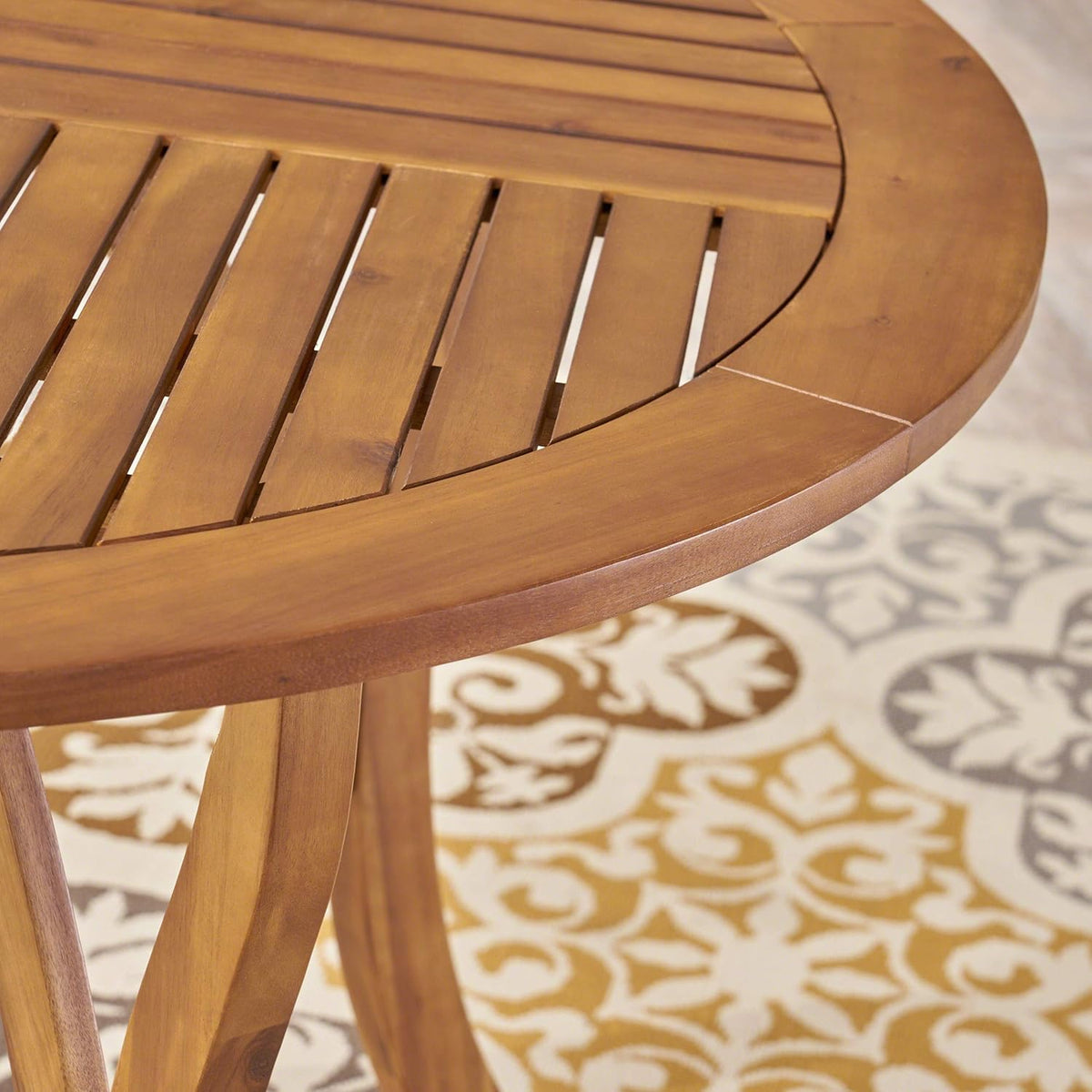 47 Round Acacia Wood Dining Table Y225