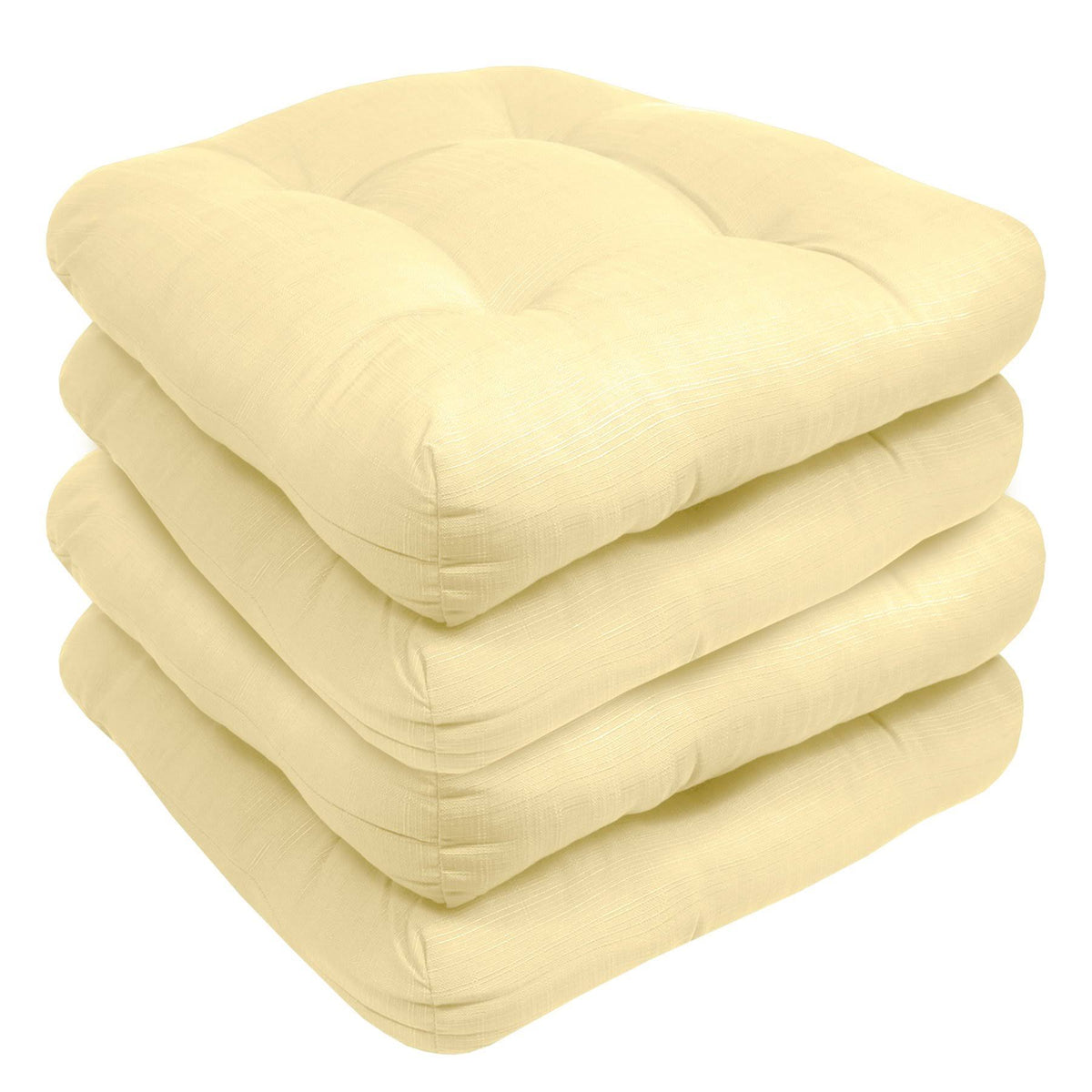 19" by 19" Yellow 4 Pack Patio Seat Cushion Set S282405