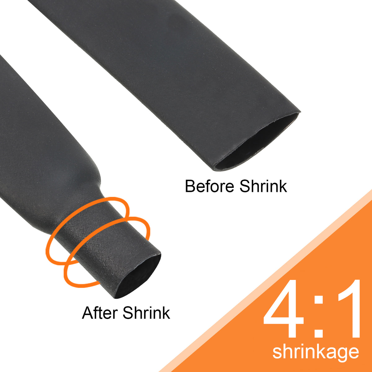 20mm Dia 33ft 4:1 Dual Wall Adhesive Lined Waterproof Heat Shrink Tubing Black S675769