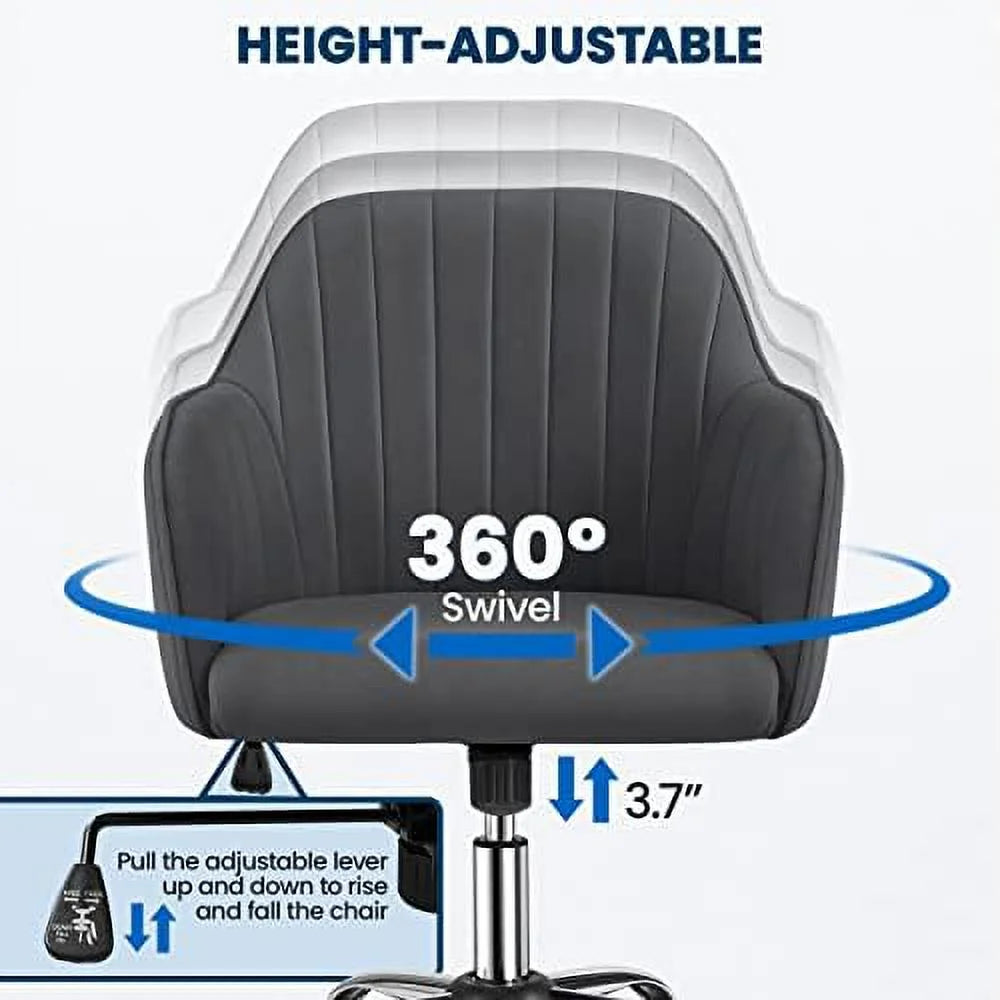 Faux Leather Height Adjustable Swivel Office Chair with Arms K2667