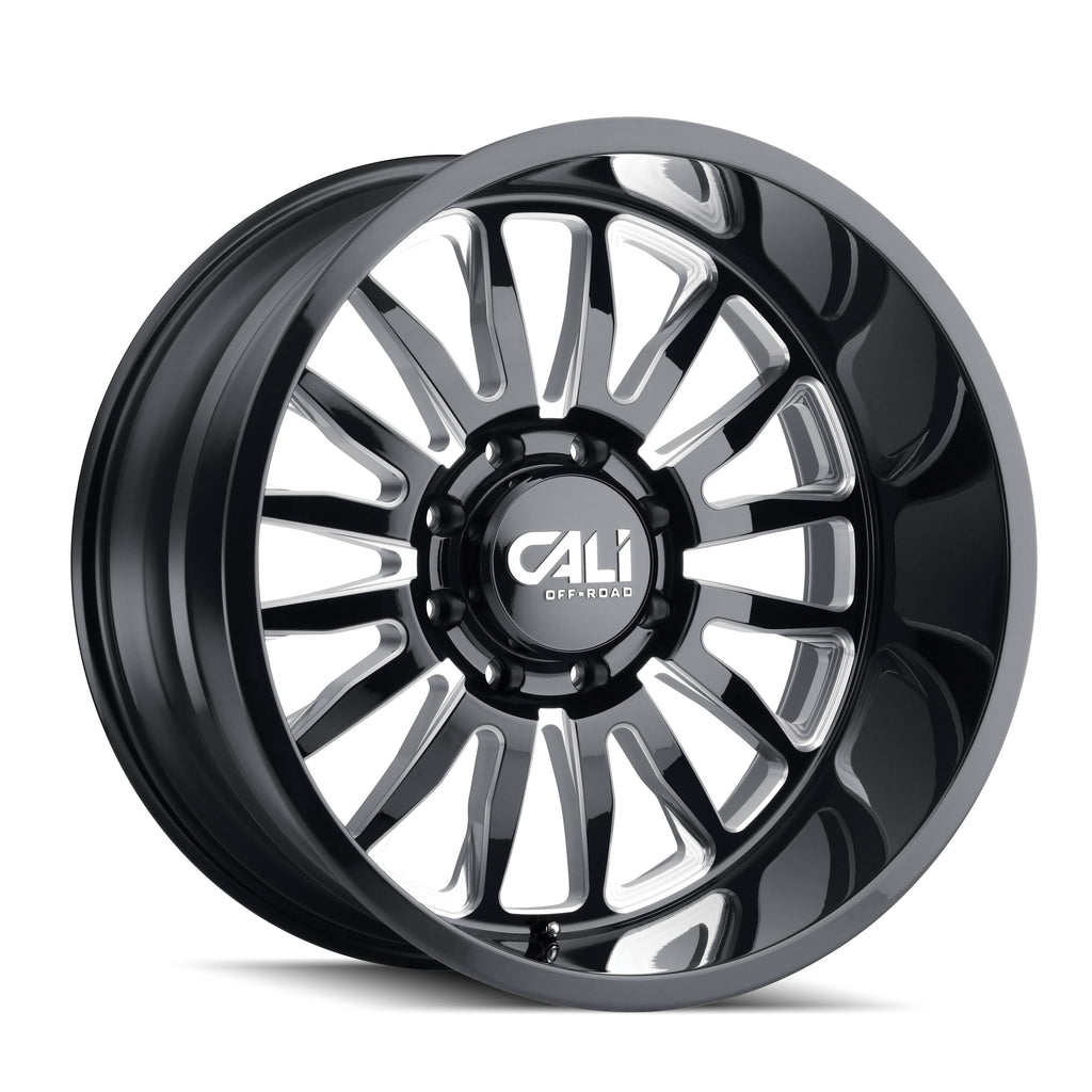 24x14 Gloss Black Milled Spokes Wheel V894