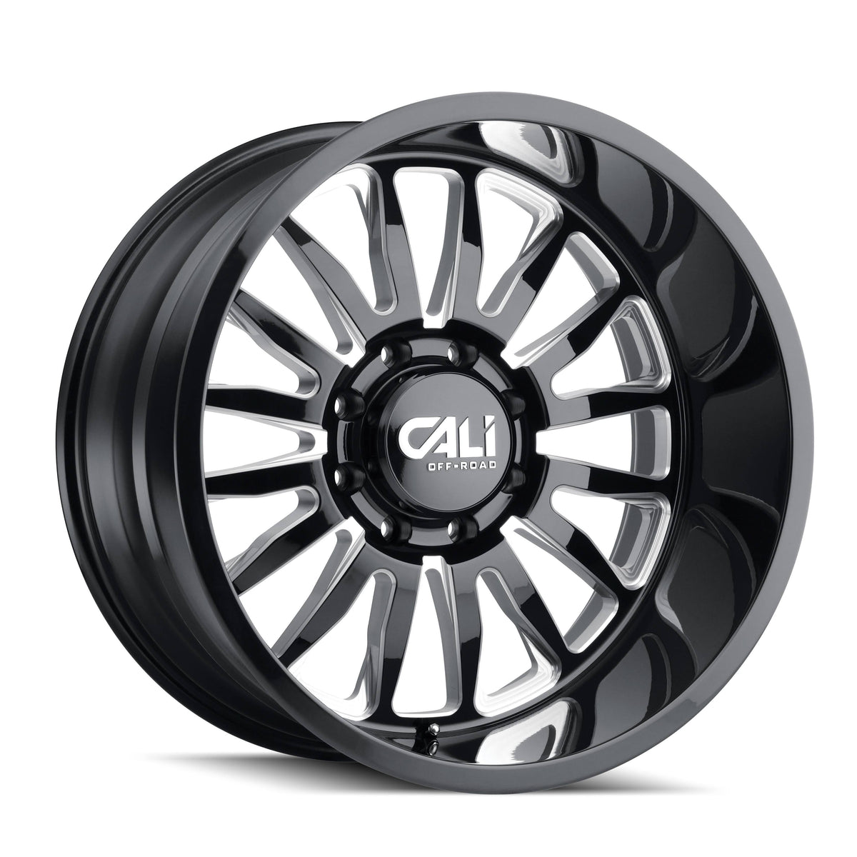 24x14 Gloss Black Milled Spokes Wheel V894