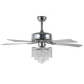 Chrome Crystal Ceiling Fan with Light Kit and Remote Control J682