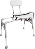 Sliding Transfer Bench & Tub Shower Chair with Interchangeable Arm Rest, Height Adjustable, High Weight Capacity up to 350 LBs J87879