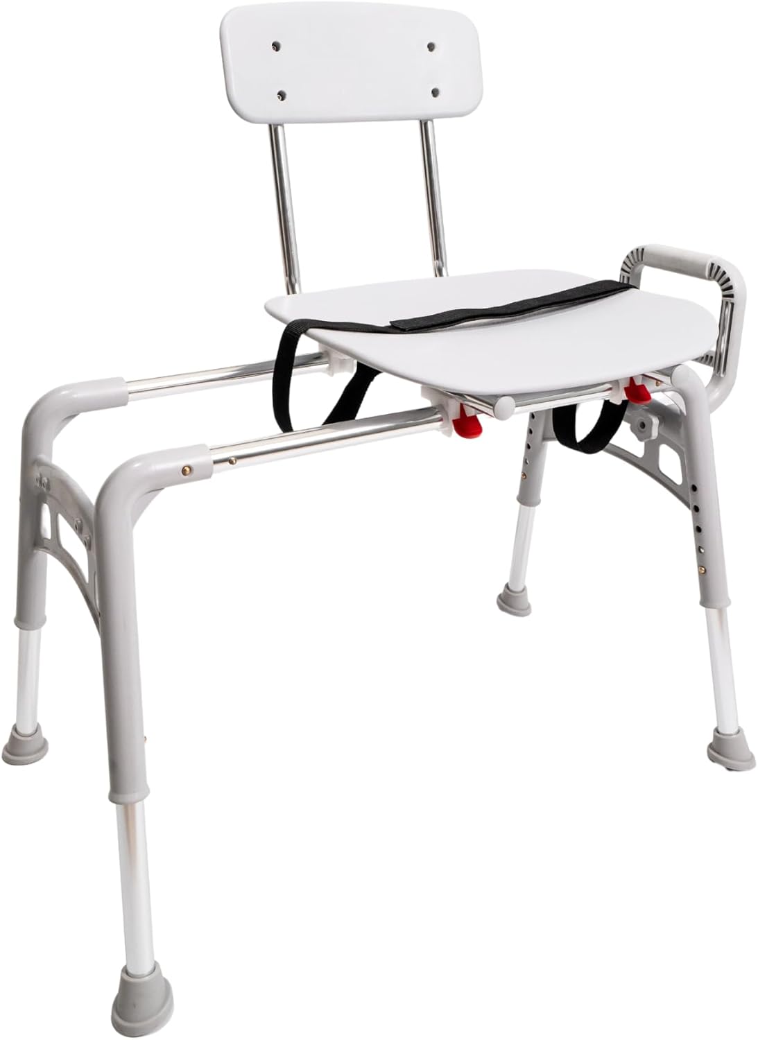 Sliding Transfer Bench & Tub Shower Chair with Interchangeable Arm Rest, Height Adjustable, High Weight Capacity up to 350 LBs J87879