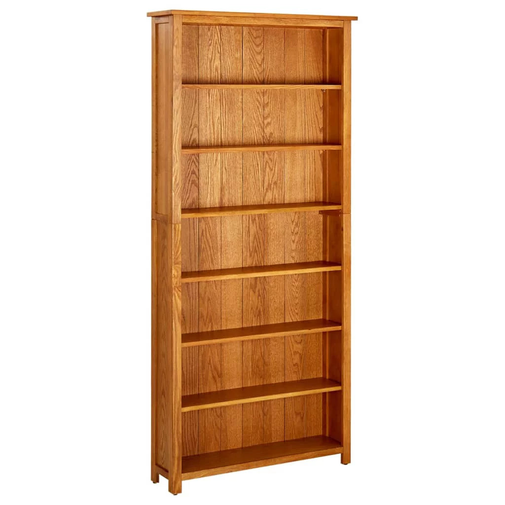 7-Tier Solid Oak Wood Bookcase M108