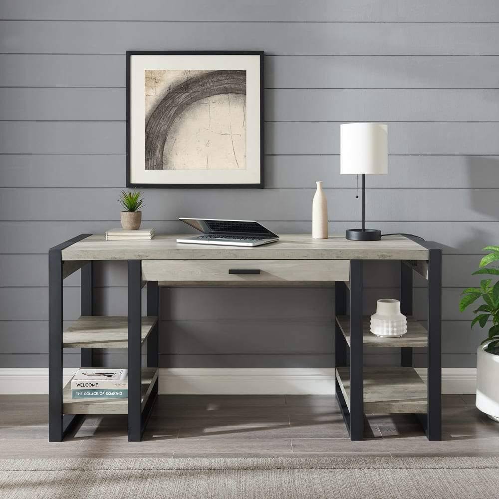 Grey Wash Wood Computer Desk I49642