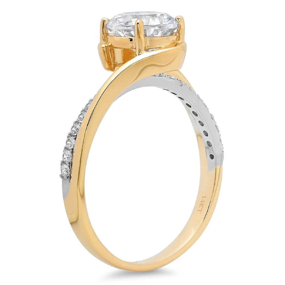 14K White Yellow Gold Diamond Engagement Ring K2747
