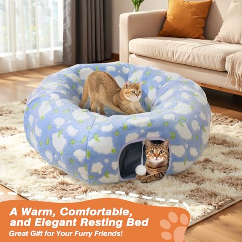 Christmas Cat Tunnel with 2 Interactive Balls F947